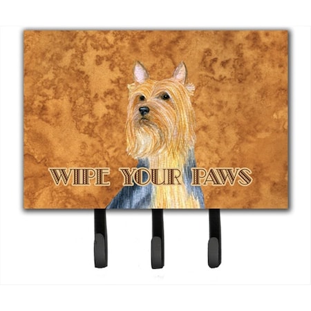Carolines Treasures 6 x 9 In. Silky Terrier Wipe your Paws Leash or Key Holder LH9445TH68
